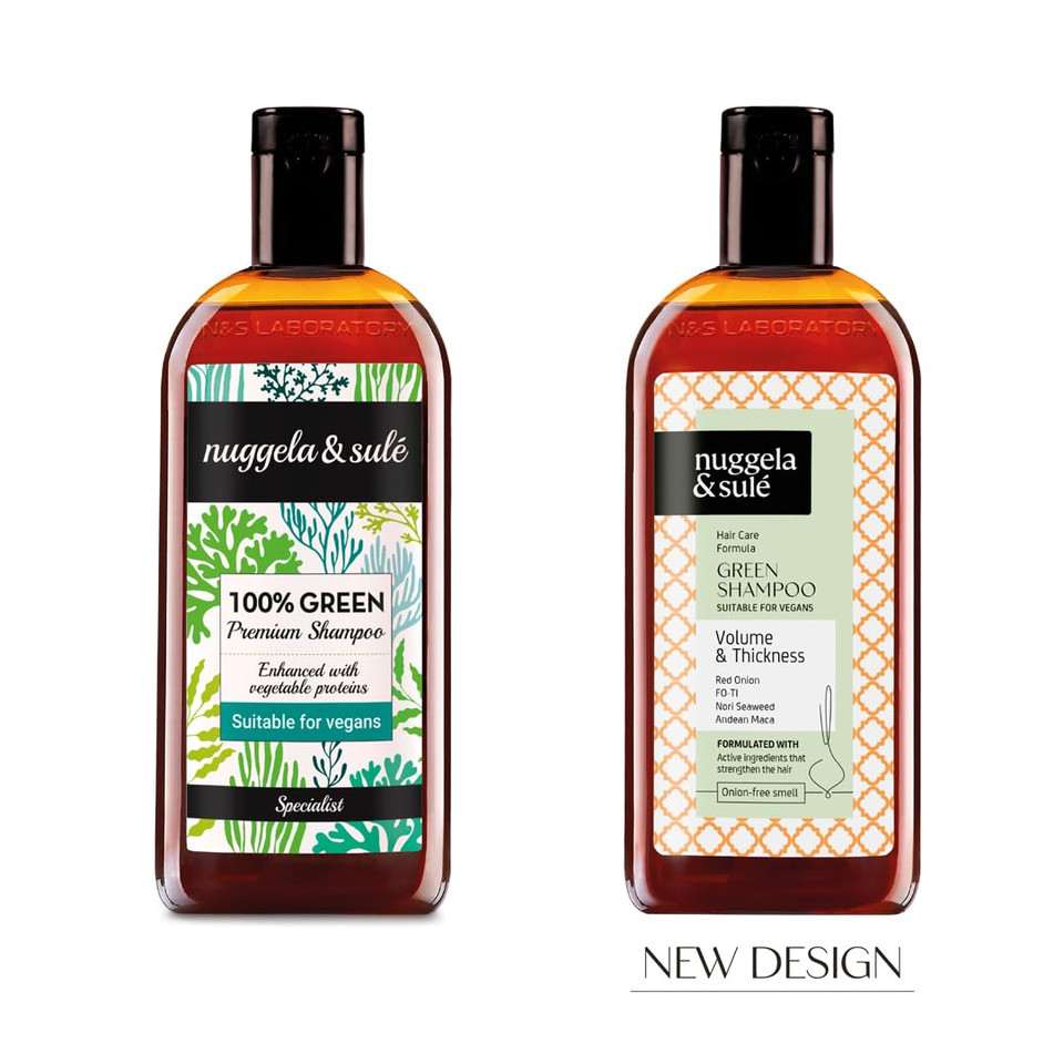 100% Green Shampoo By Nuggela & Sulé With Red Onion Extract And Fo-Ti Extract. Vegan Product. Strengthens And Provides More Volume. 1 X 250Ml