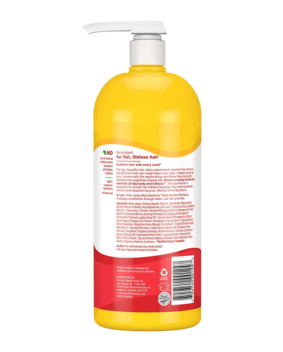 Alba Botanica Body Builder Conditioner, Mango, 32 Oz