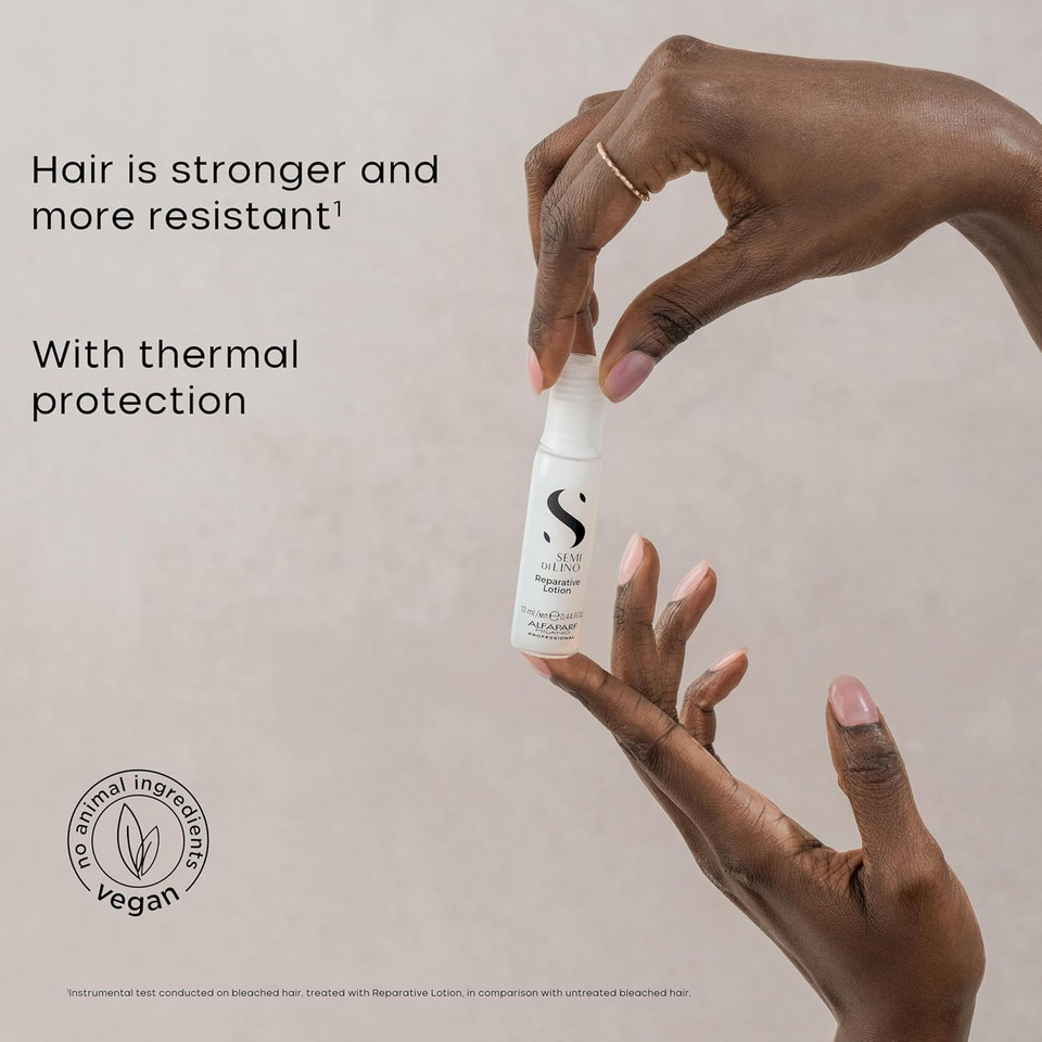 Alfaparf Milano Semi Di Lino Reconstruction Reparative Lotion Treatment - Hair Repair For Damaged Hair, Adds Shine, Softness And Body - Thermal Protection - Anti Hair Breakage (6 Vials/2.64 Oz)