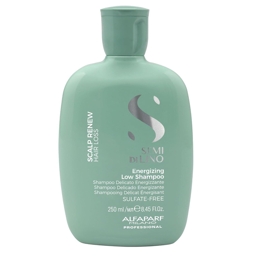 Alfaparf Milano Semi Di Lino Scalp Renew Low Shampoo For Thinning Hair - Sulfate Free Shampoo - Strengthens, Re-Densifies And Stimulates Hair Fiber - Professional Salon Quality