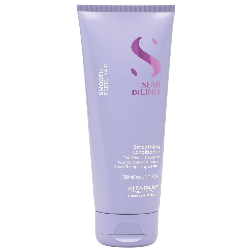 Alfaparf Milano Semi Di Lino Smooth Conditioner For Frizzy And Rebel Hair - All Soft Detangling Conditioner With Flax Seed For Humidity Control - Anti Frizz & Hair Straightening Treatment