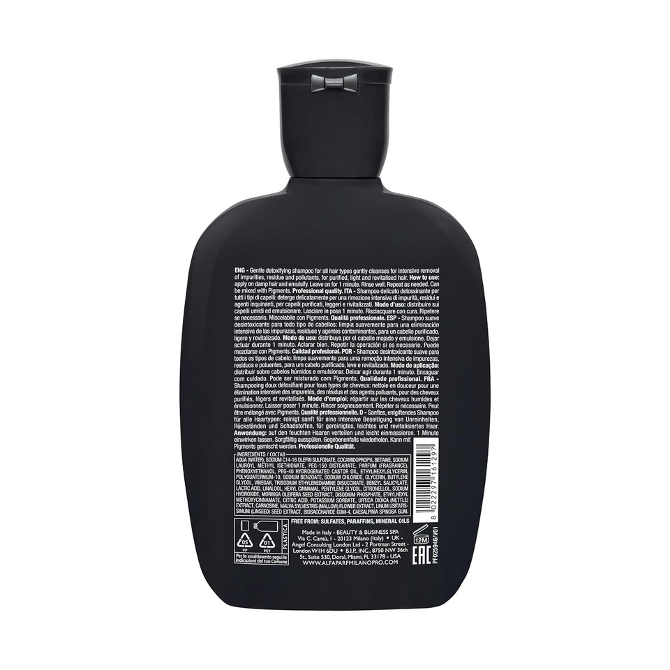 Alfaparf Milano Semi Di Lino Sublime Sulfate Free Detox Shampoo - Detoxifying, Gentle Hard Water Shampoo For Oily Hair - Cleansing Scalp Build Up And Impurity Remover (8.45 Fl Oz)