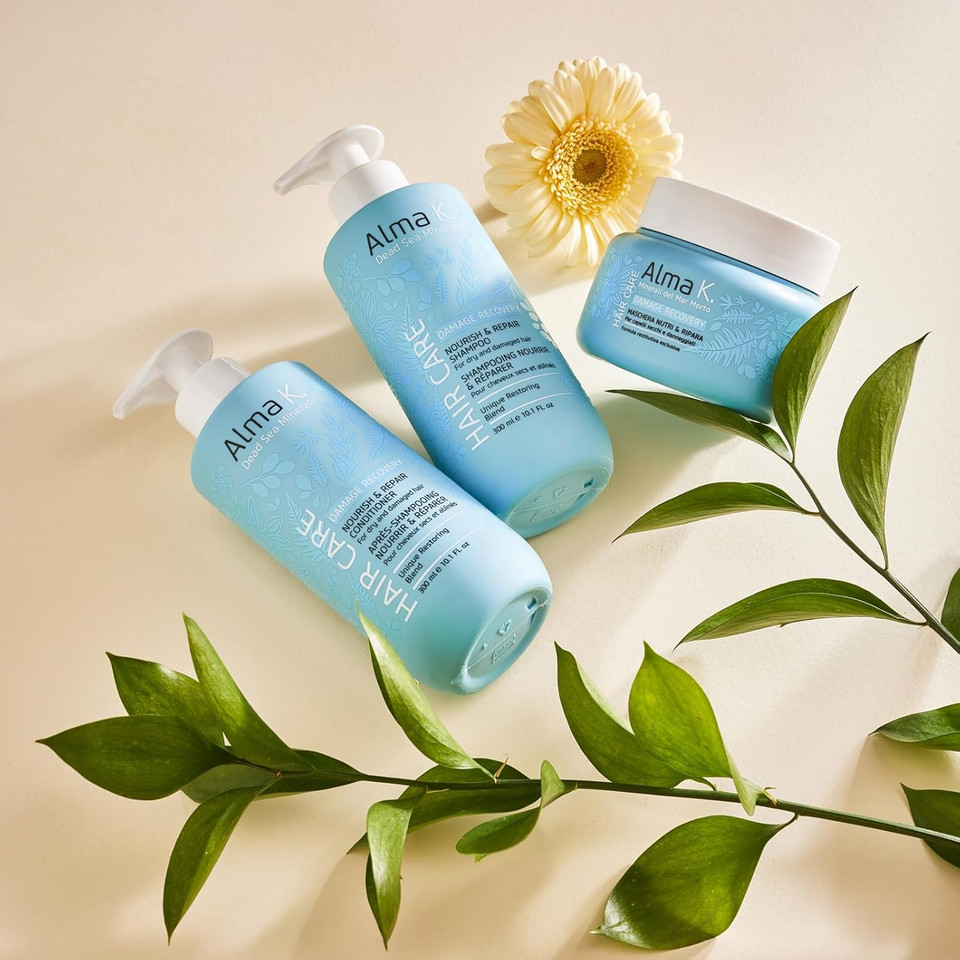 Alma K Nourish And Repair Shampoo - Moisturizing Shampoo For Women - Hair Growth Shampoo - Hydrating Shampoo With Argan Oil, Shea Butter - 10.1 Oz