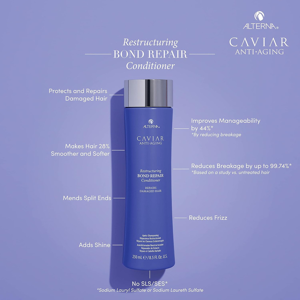 Caviar Anti-Aging Restructuring Bond Repair Conditioner | For Brittle, Damaged And Split Ends | Repairs, Strengthens & Protects Damaged Hair | Sulfate Free Caviar Anti-Aging Restructuring Bond Repair Conditioner | For Brittle, Damaged And Split Ends | Repairs, Strengthens & Protects Damaged Hair | Sulfate Free