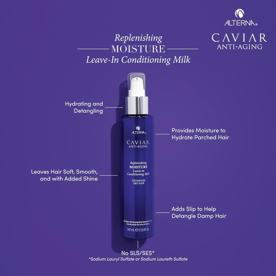Alterna Haircare Caviar Anti-Aging Replenishing Moisture Leave-In Conditioning Milk, 5 Fl Oz | Detangles Dry Hair | Sulfate Free, Paraben Free Alterna Haircare Caviar Anti-Aging Replenishing Moisture Leave-In Conditioning Milk, 5 Fl Oz | Detangles Dry Hair | Sulfate Free, Paraben Free