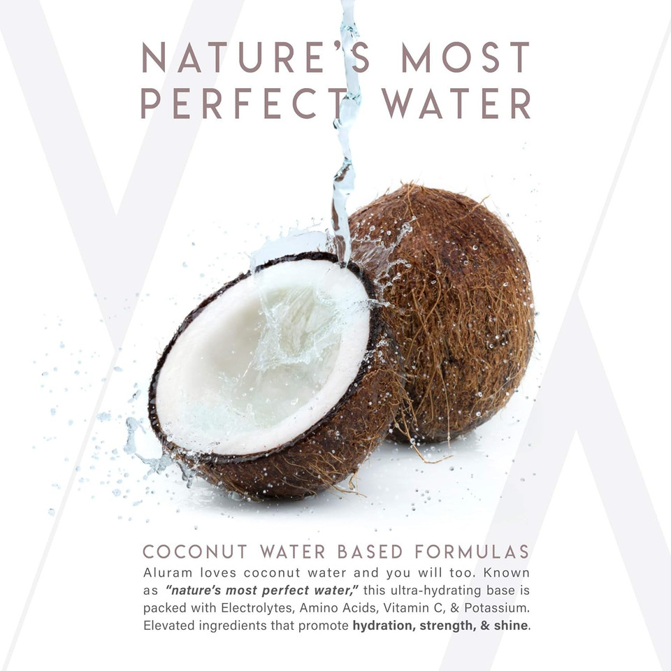 Aluram Coconut Water Based Moisturizing And Hydrating Hair Shampoo & Conditioner Set, (2 Sizes)