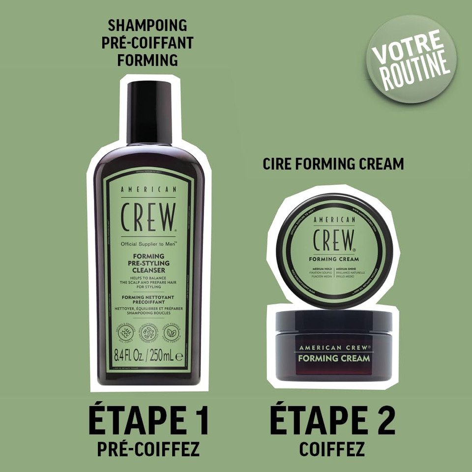 American Crew Men'S Pre-Styler Forming Shampoo For Textured & Curly Hair, Anti-Frizz & Curl Defining, With Jojoba Oil, Vegan, 8.5 Fl Oz