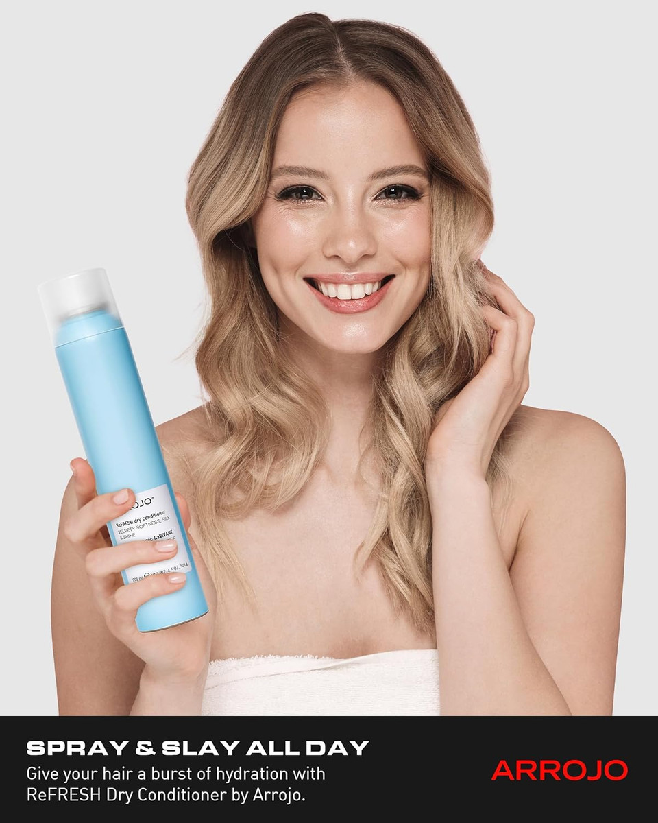 Arrojo Refresh Dry Conditioner Spray  Sulfate & Paraben-Free Leave In Hair Conditioner  Moisturizes, Reduces Frizz & Flyaways For All Hair Types, 4.5 Oz
