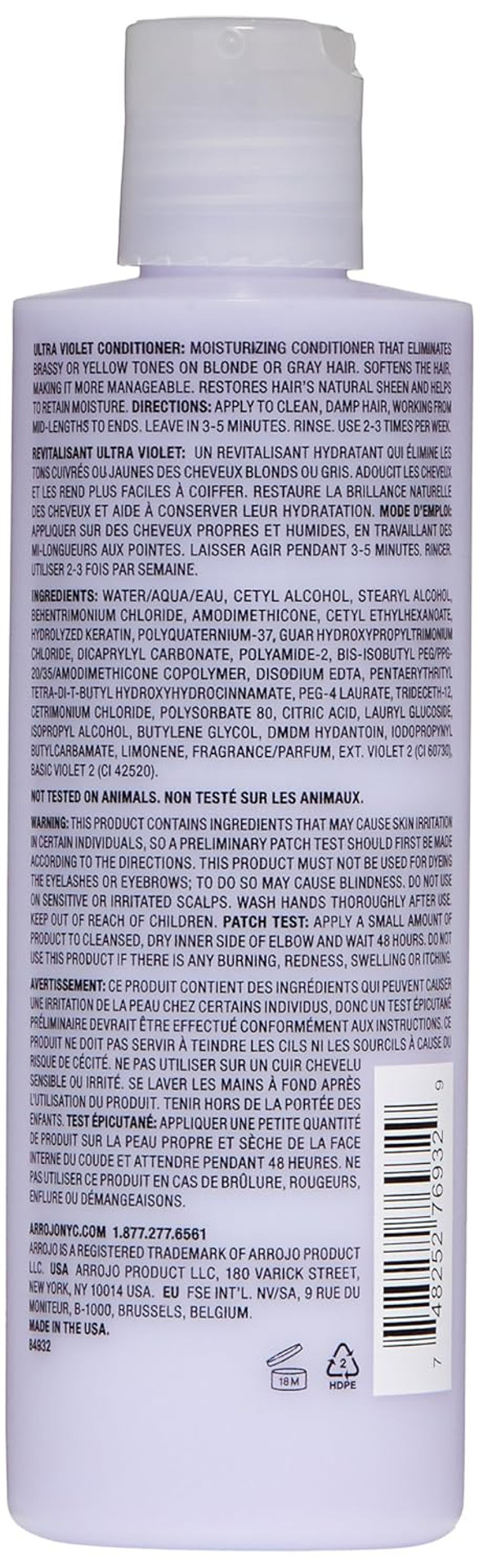 Arrojo Ultra Violet Conditioner, Floral Bouquet, 8.5 Fl Oz