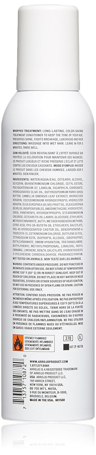 Arrojo Whipped Treatment Hair Color Conditioner  Deep Hair Conditioner For Color Treated Hair Preserves Shine And Luster - Long Lasting, Color-Saving Deep Conditioner For Colored Hair (7.5 Oz)