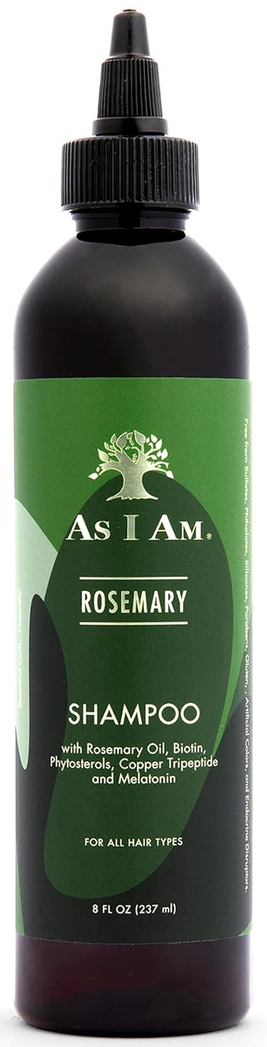 As I Am Rosemary Shampoo 8 Oz - Scalp Treatment For Hair Density - With Biotin & Saw Palmetto