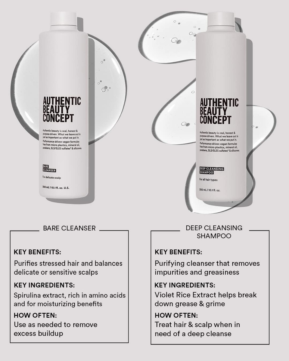 Authentic Beauty Concept Deep Cleansing Shampoo | All Hair Types | Removes Impurities & Grease | Vegan & Cruelty-Free | Sulfate-Free