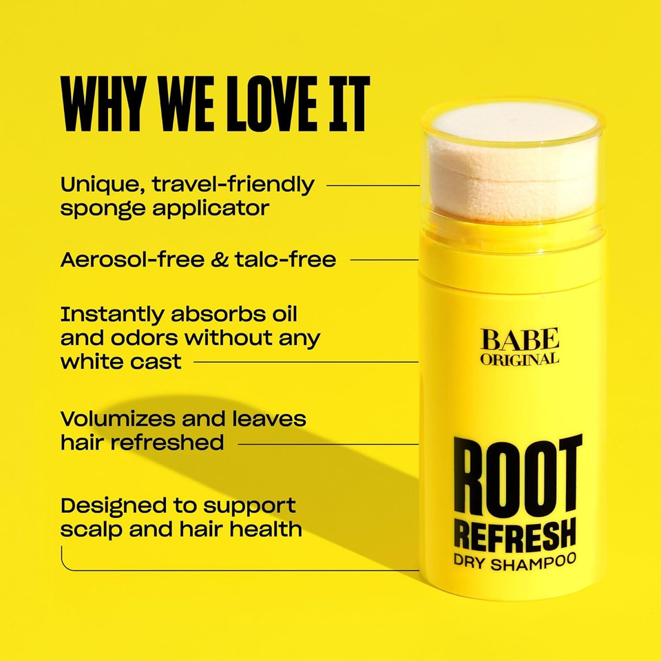 Babe Original Root Refresh Dry Shampoo Powder For Clean & Volumized Hair| Instantly Absorb Oil & Odor | Aerosol-Free & Talc-Free | Travel-Friendly | Nourish Scalp With Aloe Vera, Caffeine & Arrowroot Babe Original Root Refresh Dry Shampoo Powder For Clean & Volumized Hair| Instantly Absorb Oil & Odor | Aerosol-Free & Talc-Free | Travel-Friendly | Nourish Scalp With Aloe Vera, Caffeine & Arrowroot