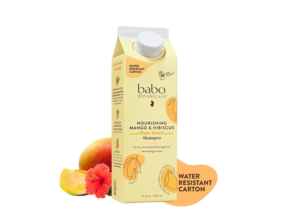 Babo Botanicals Nourishing Mango & Hibiscus Shampoo + Bundle With Conditioner- For Dry, Damaged, Color-Treated Hair  Moisturize & Soften - Passion Fruit Ferment For Scalp