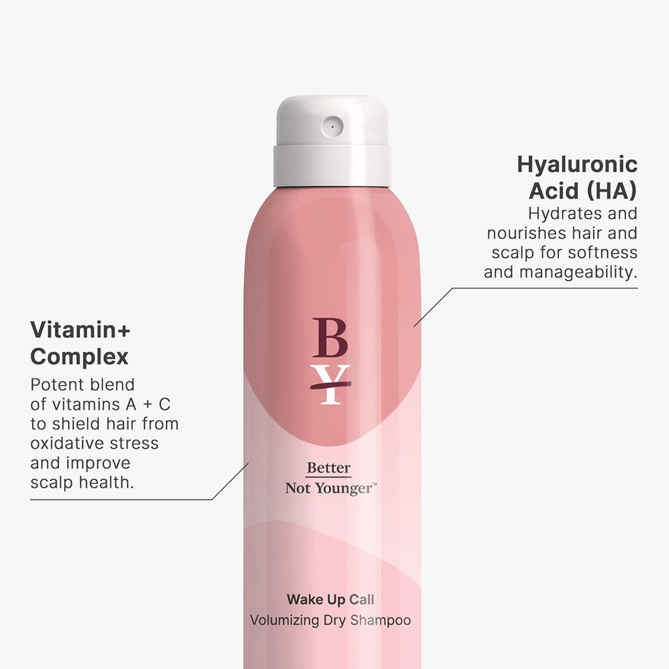 Better Not Younger Wake Up Call Volumizing Dry Shampoo  Refreshes Hair, Adds Instant Volume & Fullness, No White Residue, For Fine & Thinning Hair  6.2 Oz