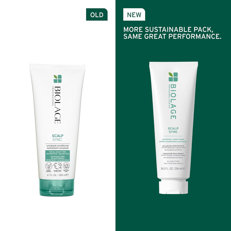 Biolage Scalp Sync Universal Conditioner - Nourishing & Hydrating For All Scalp Types, Lightweight Conditioning, Fermented Tea Blend & Glycolic Acid, Vegan & Paraben-Free