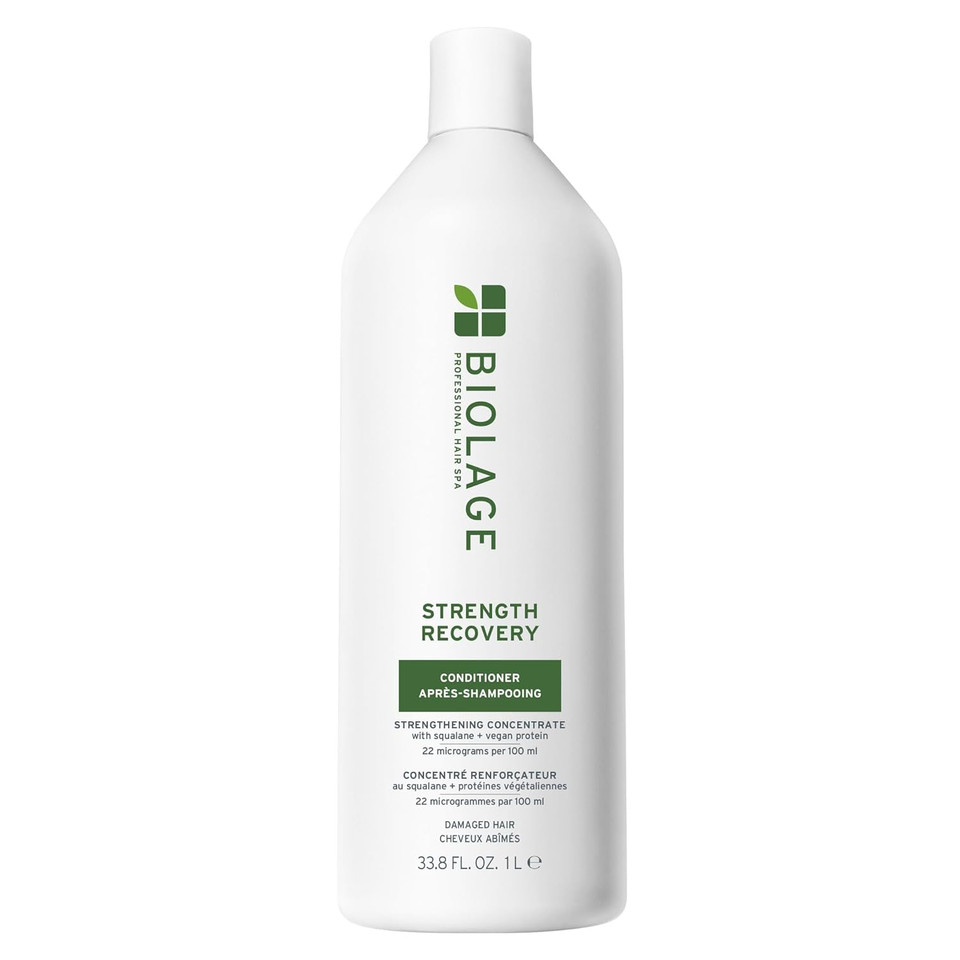 Biolage Strength Recovery Conditioner - Moisturizes & Strengthens Damaged Hair, Softness & Shine, Olive Squalane & Vegan Proteins, Paraben-Free, Vegan Biolage Strength Recovery Conditioner - Moisturizes & Strengthens Damaged Hair, Softness & Shine, Olive Squalane & Vegan Proteins, Paraben-Free, Vegan