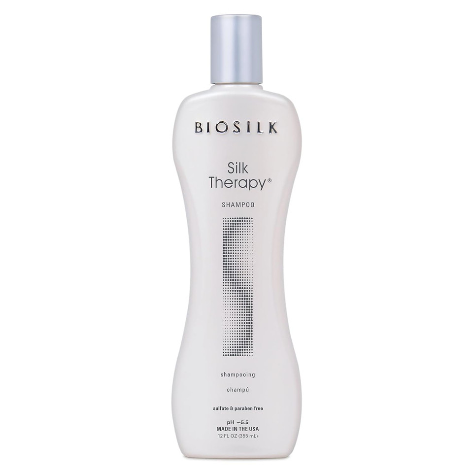 Biosilk Silk Therapy Shampoo, Gentle Hair Cleanser Delivers Healthy & Shiny Hair, Great For All Hair Types, Sulfate, Paraben, & Cruelty-Free, 12 Oz