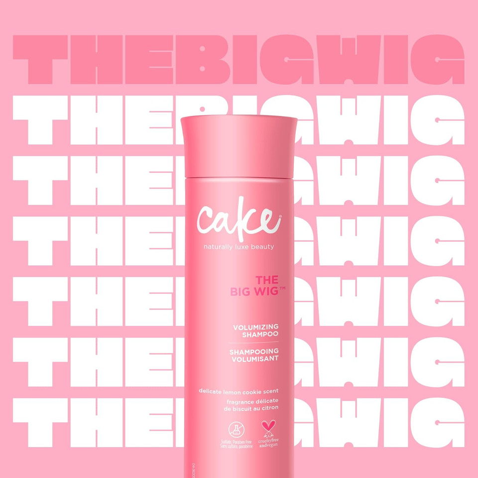 Cake Beauty Shampoo, The Big Wig  Weightless Cleansing And Nourishing  With Aloe Vera Rice & Soy Protein  For All Hair Types  10 Fl Oz / 295 Ml