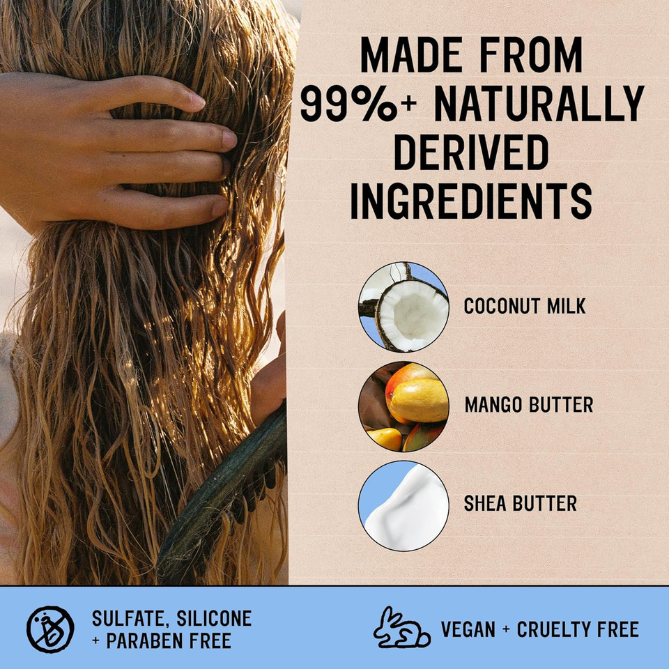 California Naturals Conditioner W/Coconut Milk, Vitamin E For Dry Hair & Scalp Care In Women & Men, Natural, Vegan, Paraben & Sulfate Free, Color Safe Conditioner, All Hair Types, 16.5 Fl Oz