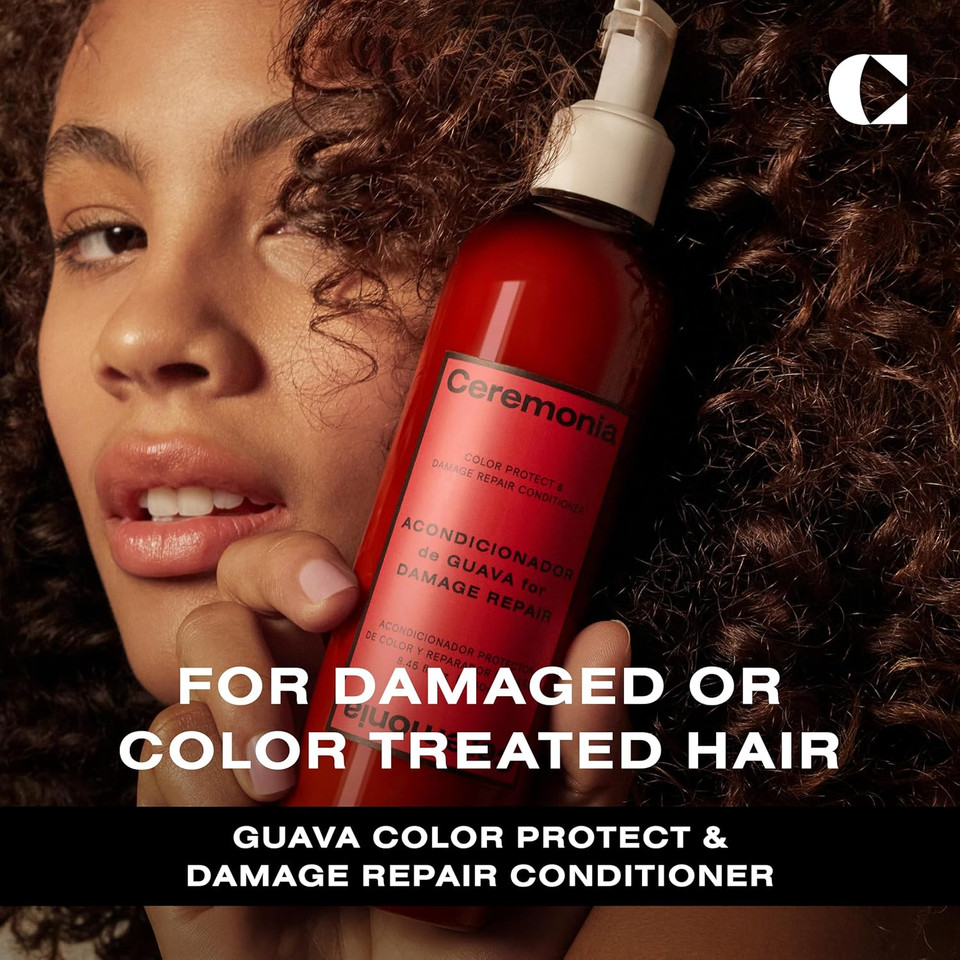 Ceremonia Guava Protect & Repair Conditioner With Aloe Vera For Damaged And Color Treated Hair, 1.69 Fl. Oz. | 50 Ml