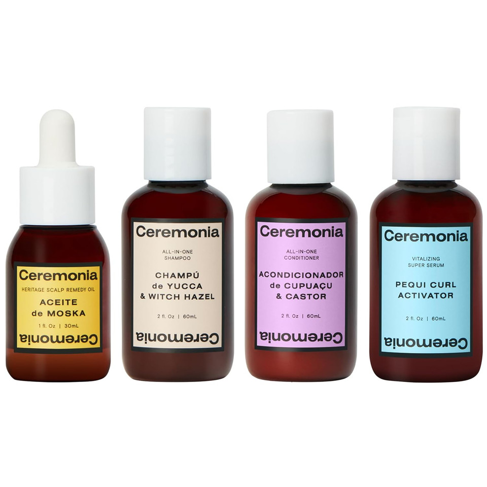 Ceremonia The Waves & Curls Travel Kit Mini Set Ultimate Hair Wellness Bundle For Textured Hair