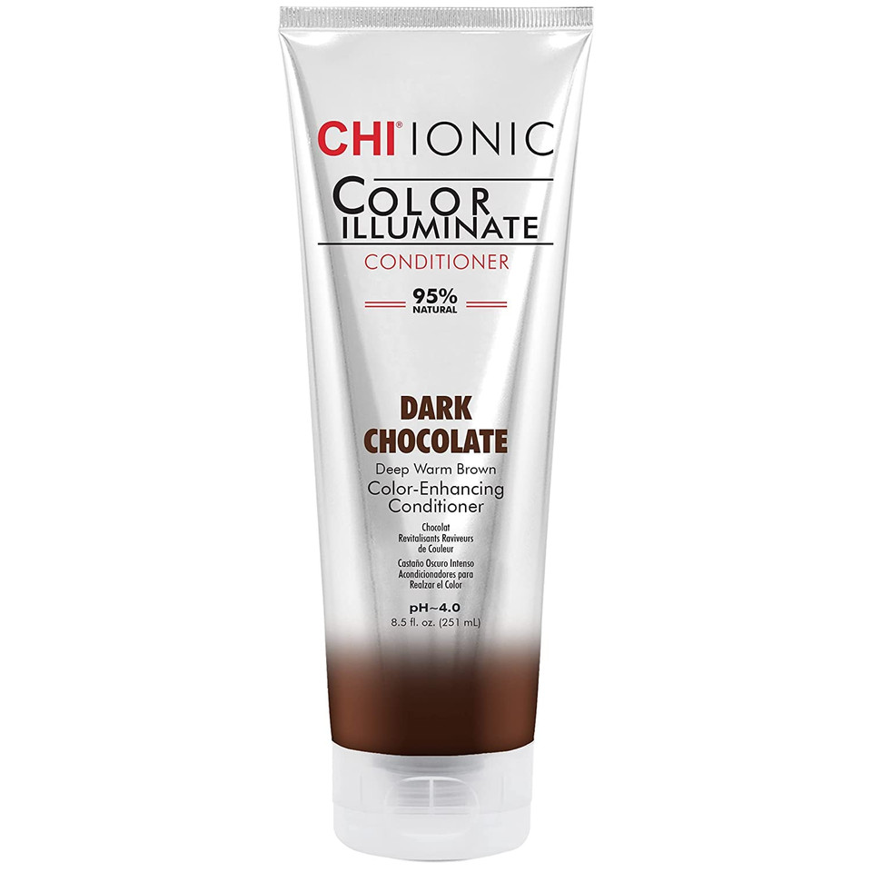 Chi Color Illuminate Conditioner, Helps Maintain Fresh Color In Natural & Color-Treated Hair, Sulfate, Paraben, & Cruelty-Free, Dark Chocolate, 8.5 Oz