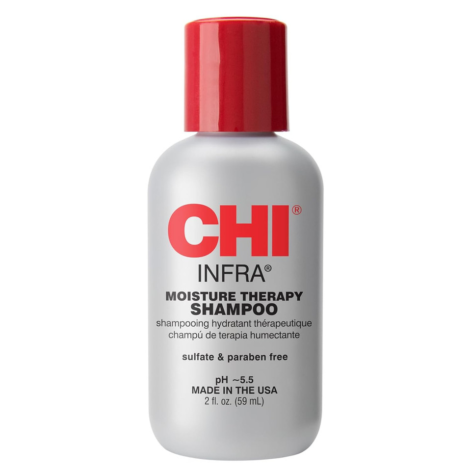 Chi Infra Shampoo, Gently Cleanses Scalp & Hair, Hydrating & Nourishing For All Hair Types, Designed For Heat Damaged Hair, Sulfate, Paraben, & Cruelty-Free, 2 Oz