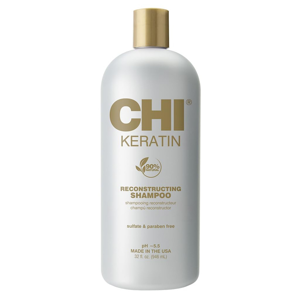 Chi Keratin Reconstructing Shampoo, Delivers Healthier Hair, Adds Shine & Helps Prevent Future Breakage, Sulfate, Paraben, & Cruelty-Free, 12 Oz