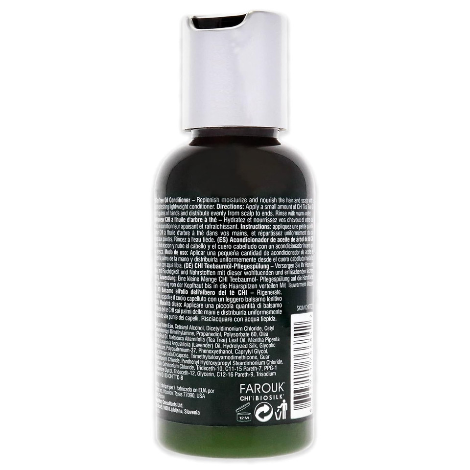 Chi Tea Tree Oil Conditioner, Strengthens Hair & Invigorates & Soothes Worn Out Locks, Sulfate, Paraben, & Cruelty-Free, 2 Oz