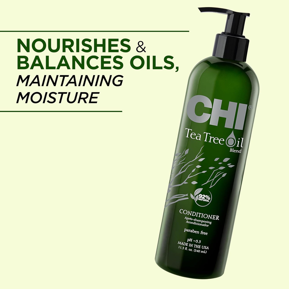 Chi Tea Tree Oil Conditioner, Strengthens Hair & Invigorates & Soothes Worn Out Locks, Sulfate, Paraben, & Cruelty-Free, 25 Oz