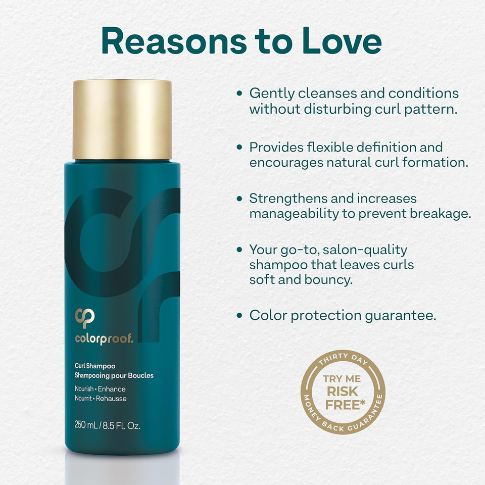 Colorproof Curl Shampoo For Women Curly Hair Shampoo That Nourishes, Defines And Leaves Curls Soft Smooth, White Tea Scent