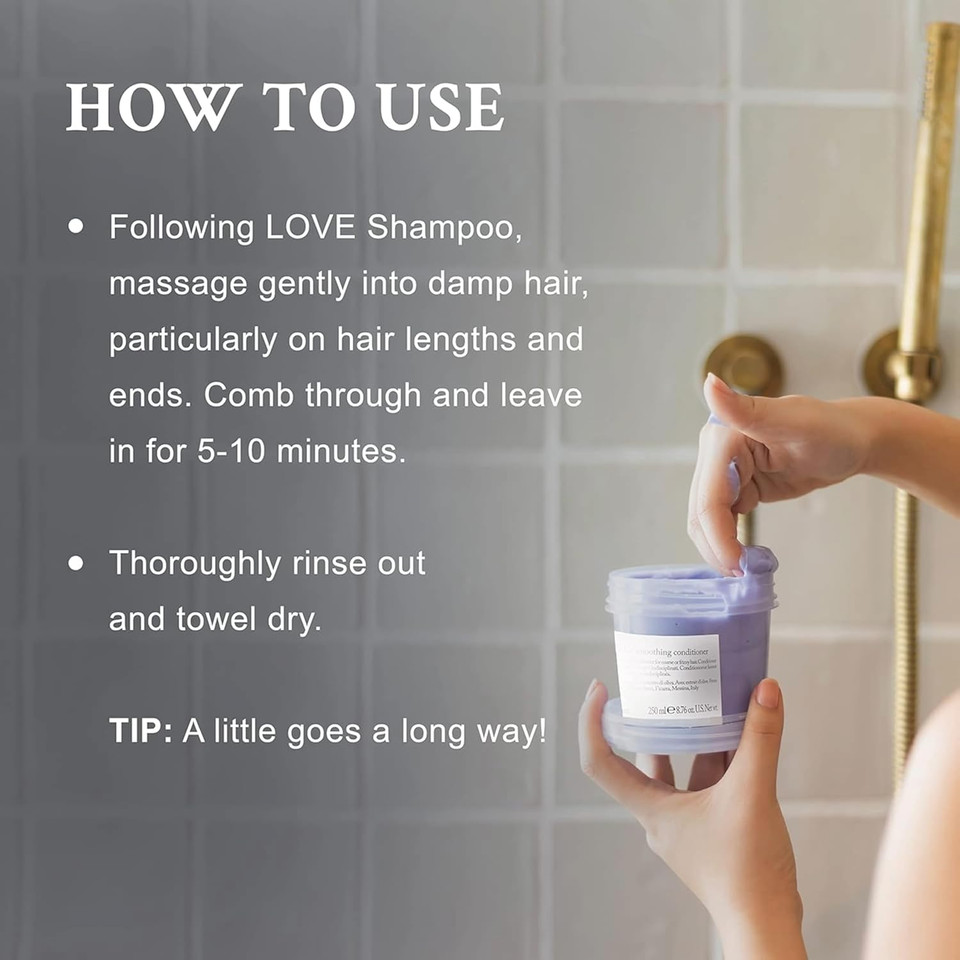 Davines Love Smoothing Shampoo & Conditioner, Gentle Cleansing For Frizzy Or Coarse Hair, Smooth, Soften & Nourish, Adds Shine, 8.45 & 8.87 Fl. Oz