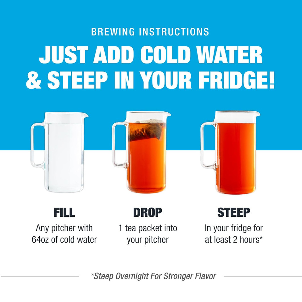 Tiesta Tea - Palm Beach Punch Cold Brew Tea | Fruit Punch Herbal Tea | Premium Loose Leaf Iced Tea Blends | Non Caffeinated Iced Tea | 10 Cold Brew Tea Bags - Brews 1 64Oz Pitcher Each