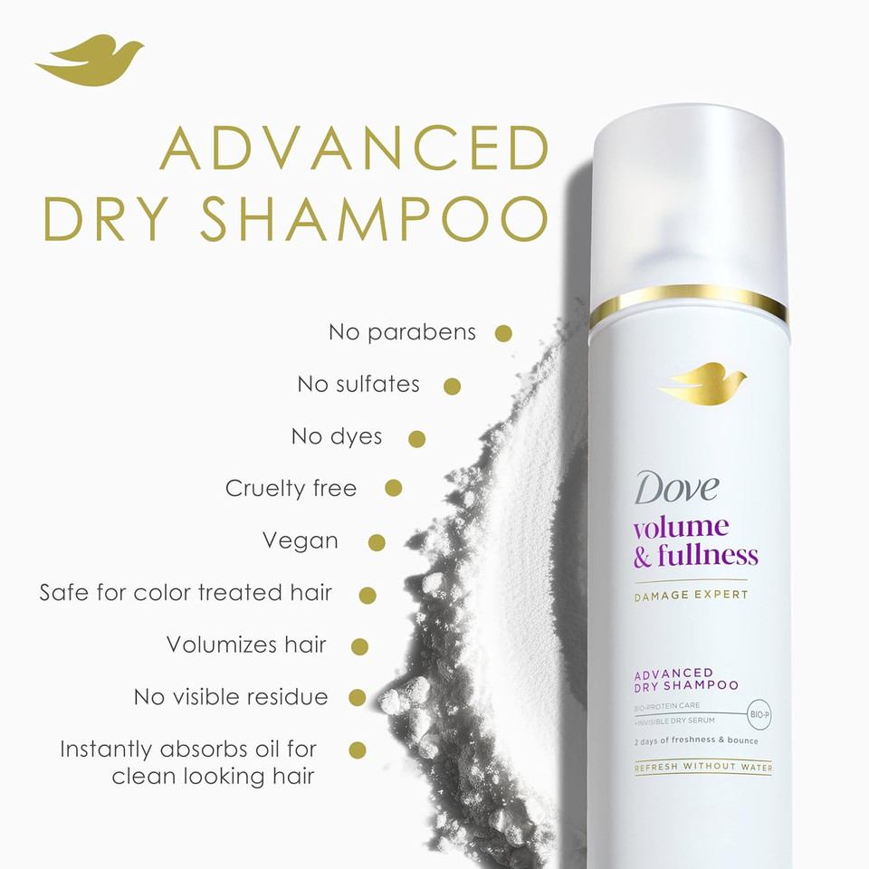 Dove Dry Shampoo For 2 Count For Oily Hair Volume & Fullness For Refreshed Hair 5 Oz