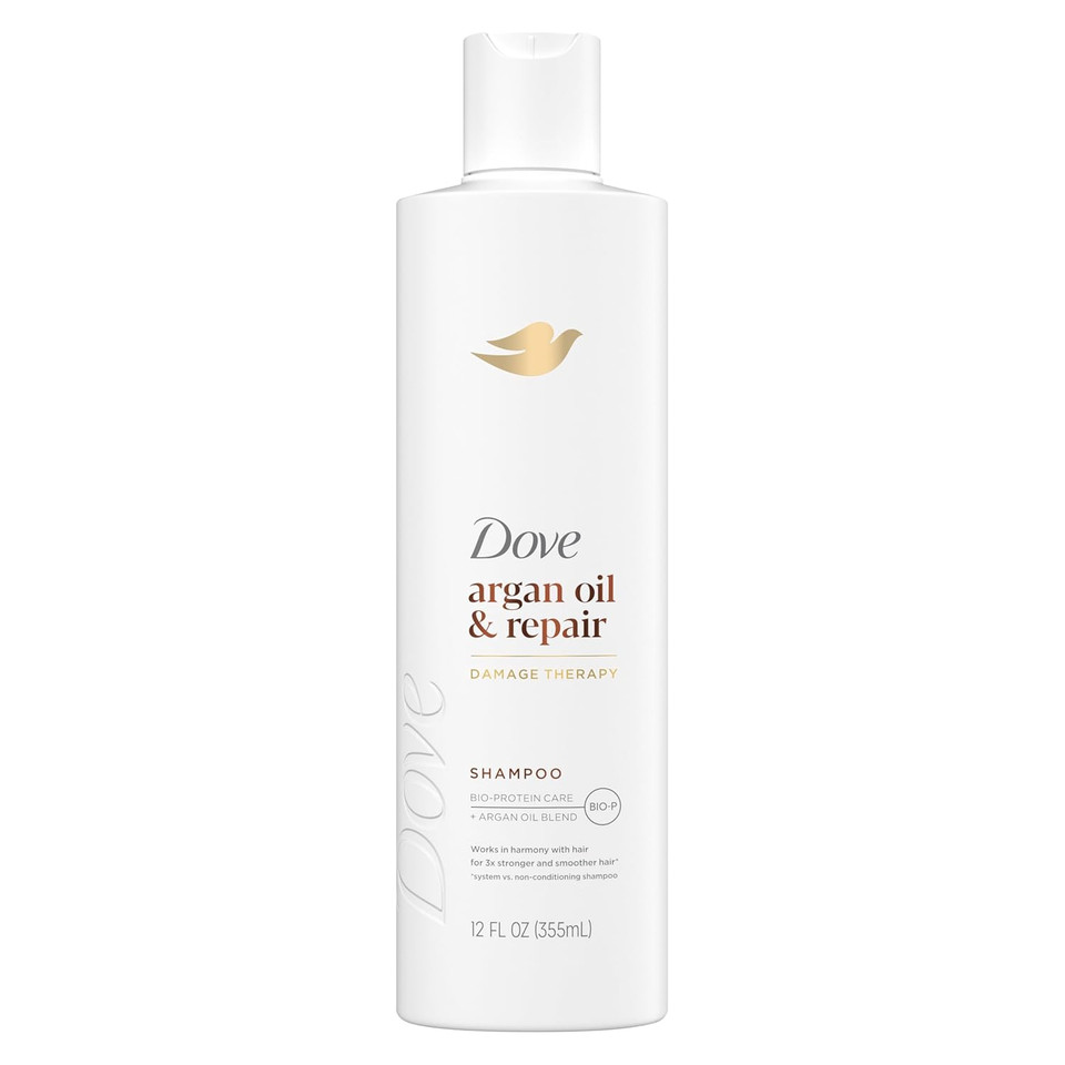 Dove Shampoo Argan Oil & Repair For Fine Hair With Bio-Protein Care Technology And Argan Oil Blend 12 Fl Oz