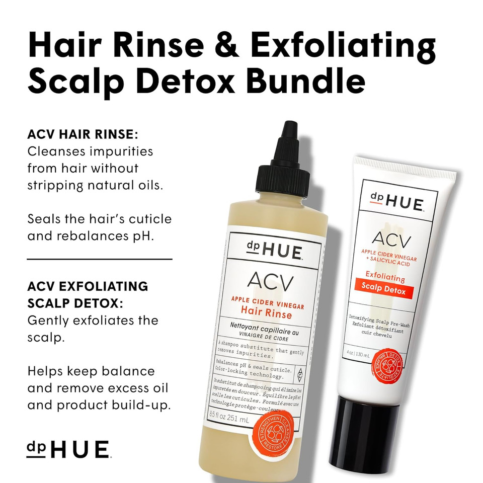Dphue Apple Cider Vinegar Hair Rinse (8.5 Oz) + Acv Exfoliating Scalp Detox (4 Oz) - Helps Soothe Dry Scalps & Activate Healthy Hair Growth Dphue Apple Cider Vinegar Hair Rinse (8.5 Oz) + Acv Exfoliating Scalp Detox (4 Oz) - Helps Soothe Dry Scalps & Activate Healthy Hair Growth