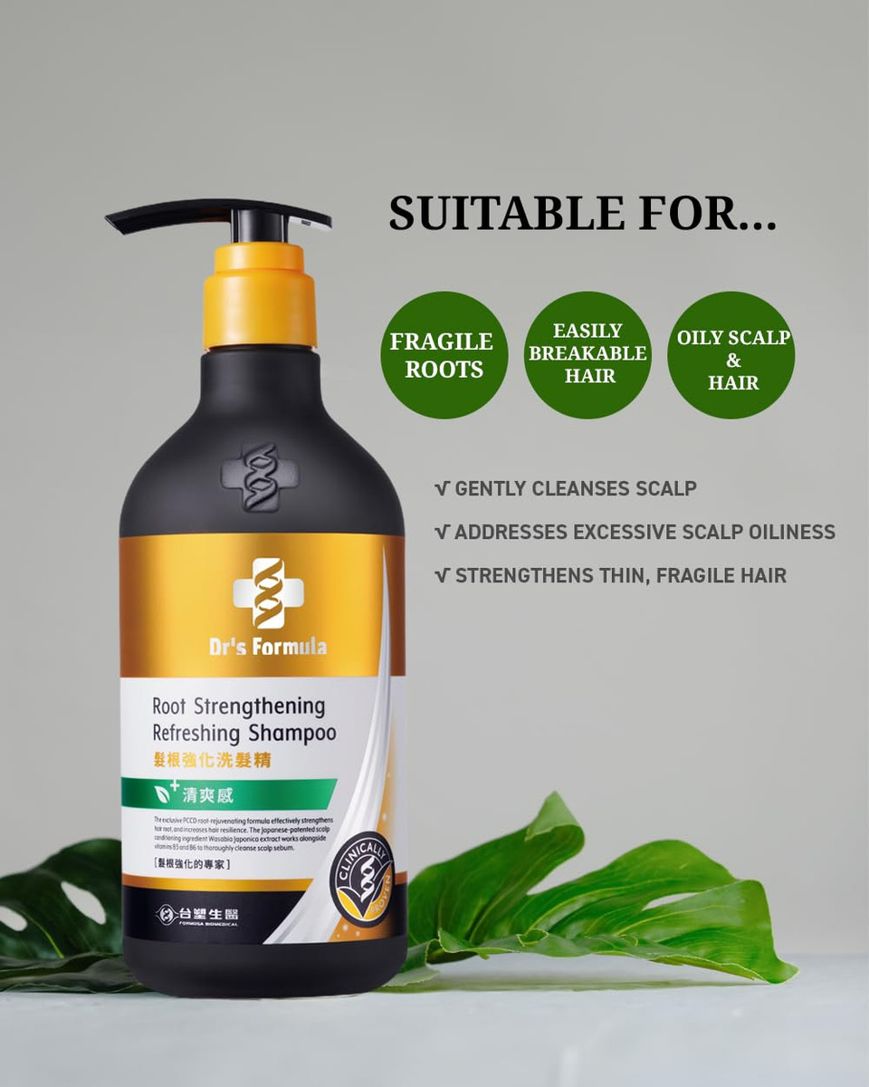 Dr'S Formula Root Strengthening Refreshing Shampoo For Oily Scalp Hydrate And Rescue Brittle Fragile Hair Scalp Care Volume Thinning Hair 20.46 Fl Oz