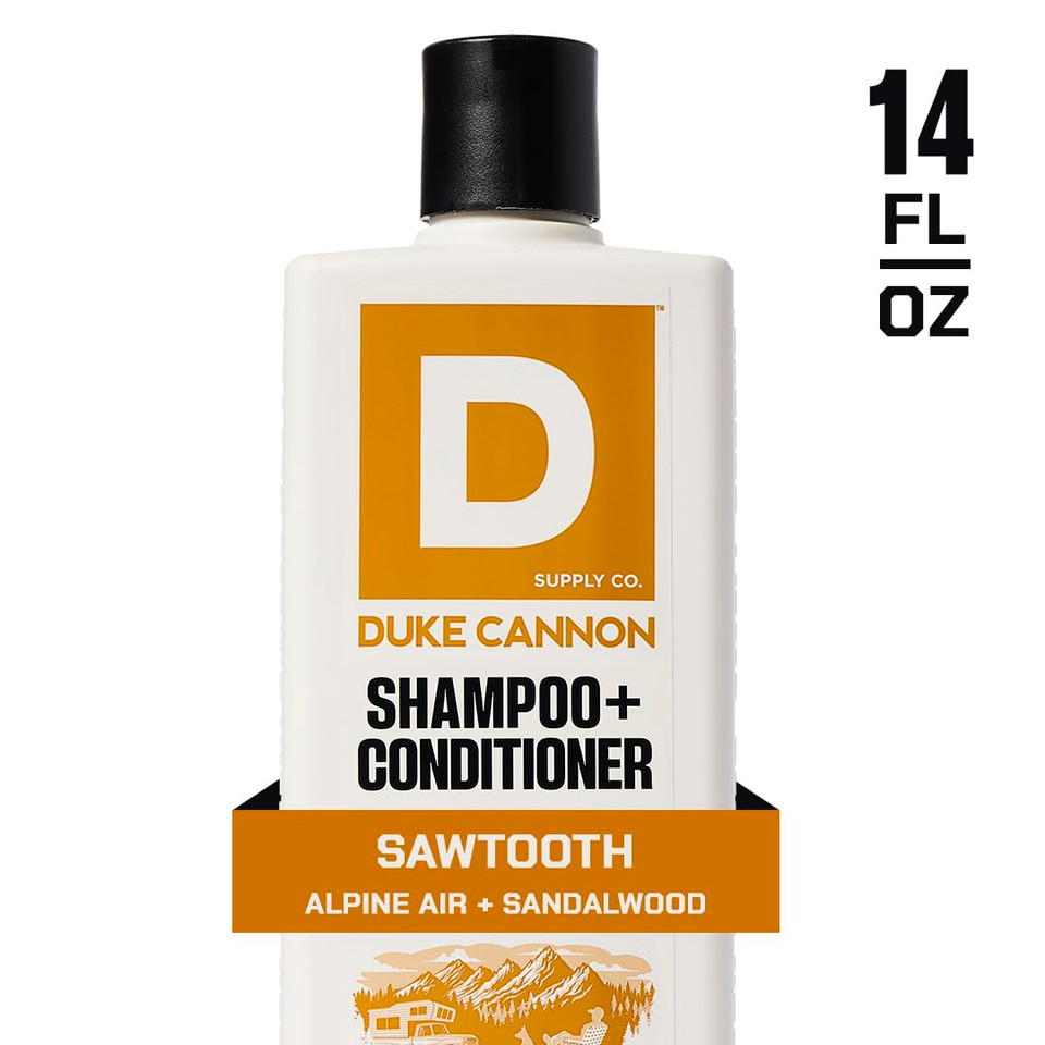 Duke Cannon Supply Co. 2-In-1 Hair Wash - Masculine Scent - Gentle Cleansing Hair Wash For Men - Stimulating Hair Shampoo & Conditioner - Strengthens Hair - Naval Diplomacy Shampoo/Conditoner (14 Oz)