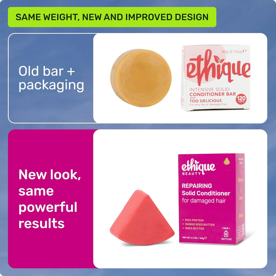 Ethique Curl-Defining Conditioner Bar With Shea Butter - Plastic-Free, Cruelty-Free, Vegan, 2.12 Oz - Formerly Curliosity