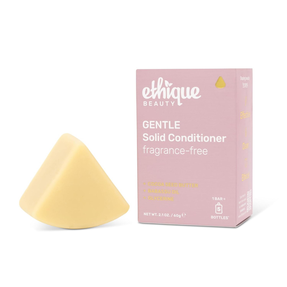 Ethique Gentle Unscented Conditioner Bar With Cocoa Butter - Plastic-Free, Cruelty-Free, Vegan, 2.12 Oz - Formerly In The Buff