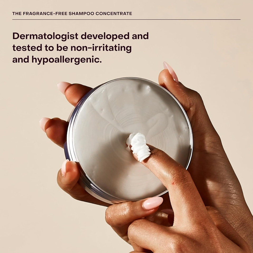 The Fragrance-Free Shampoo Concentrate, Cleansing, Hydrating And Soothing For All Hair Types, Sensitive Skin, Gentle On All Scalps, Plant-Based, Aloe Vera, 3.4 Fl Oz, 50+ Washes, Tin