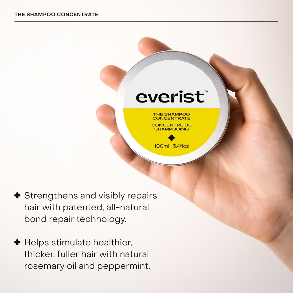 The Shampoo Concentrate, All Hair Types, Restore Moisture, Bond Repair, Plant-Based, Clean Ingredients, Aloe Vera, Vegetable Glycerin, Sulfate-Free, 3.4 Fl Oz, Tin