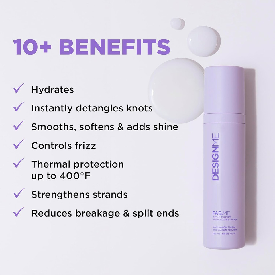 Fab.Me Leave-In Treatment By Designme | Multi-Benefit Leave In Conditioner For Curly Hair | Lightweight Dry Conditioner Spray For Hair | Hair Conditioner Spray For Manageability And Control