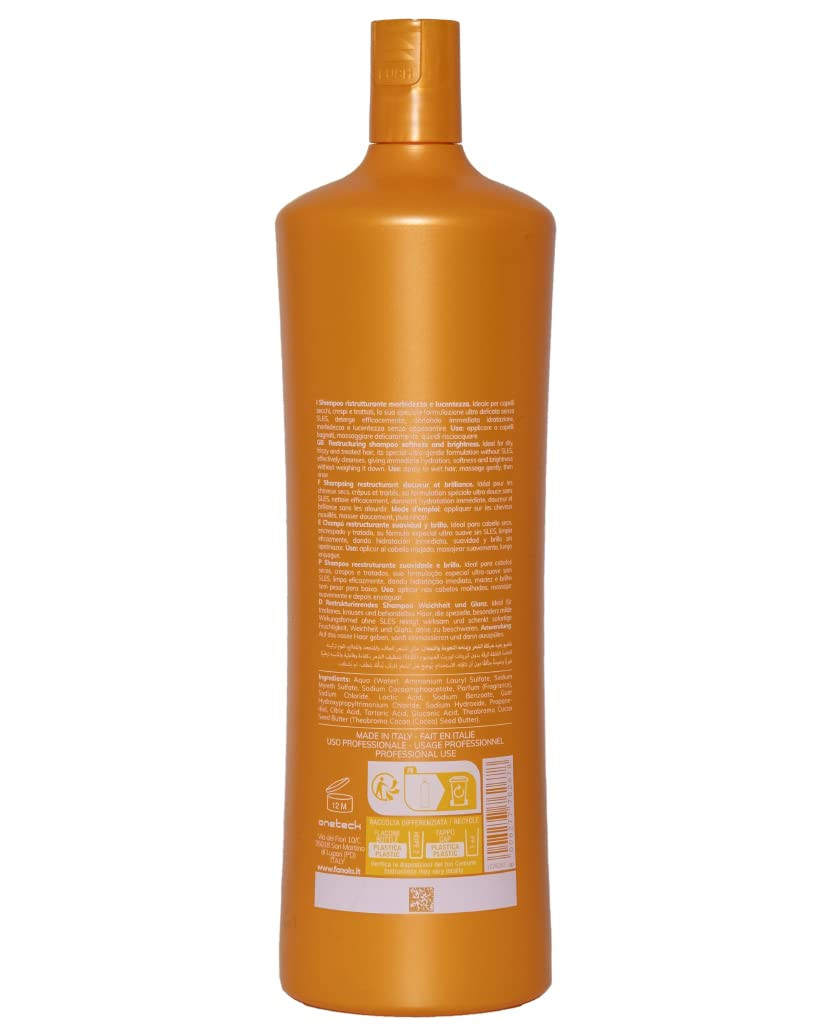 Fanola Nourishing Wonder Restructuring Hair Shampoo - Hydrating Shampoo For Dry, Frizzy & Color-Treated Hair - Add Softness, Shine & Manageability - Vegan & Sls/Sles Free (11.83 Fl Oz)