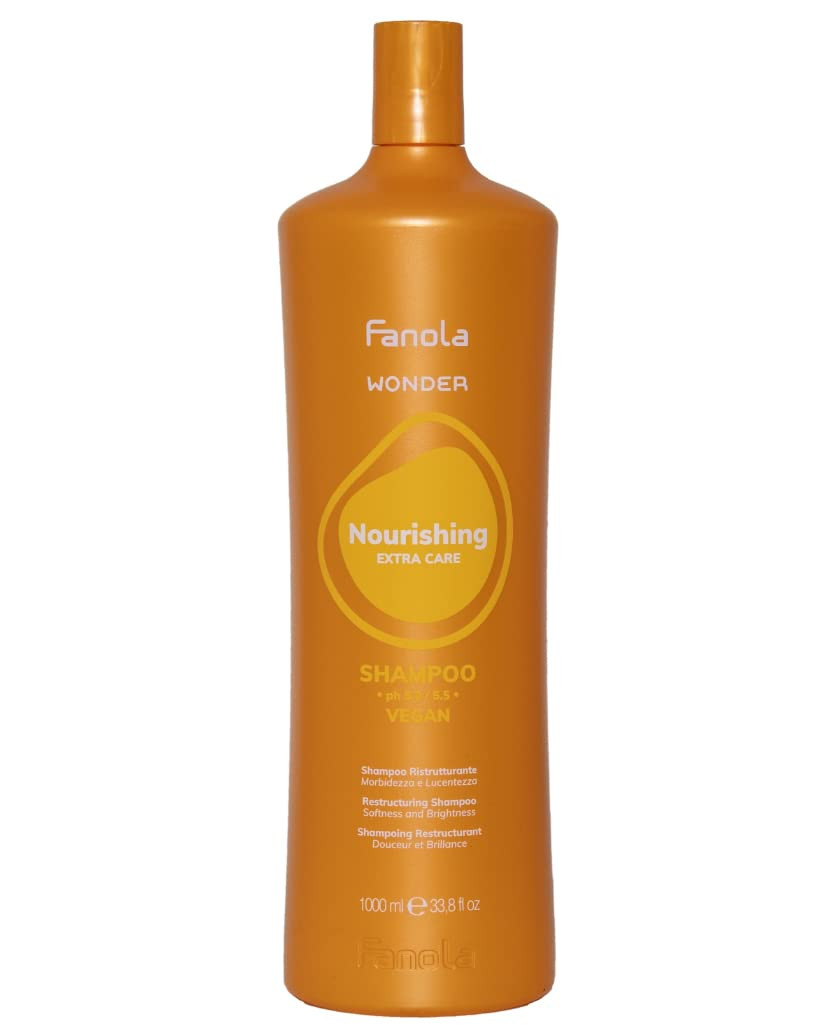 Fanola Nourishing Wonder Restructuring Hair Shampoo - Hydrating Shampoo For Dry, Frizzy & Color-Treated Hair - Add Softness, Shine & Manageability - Vegan & Sls/Sles Free (33.8 Fl Oz)