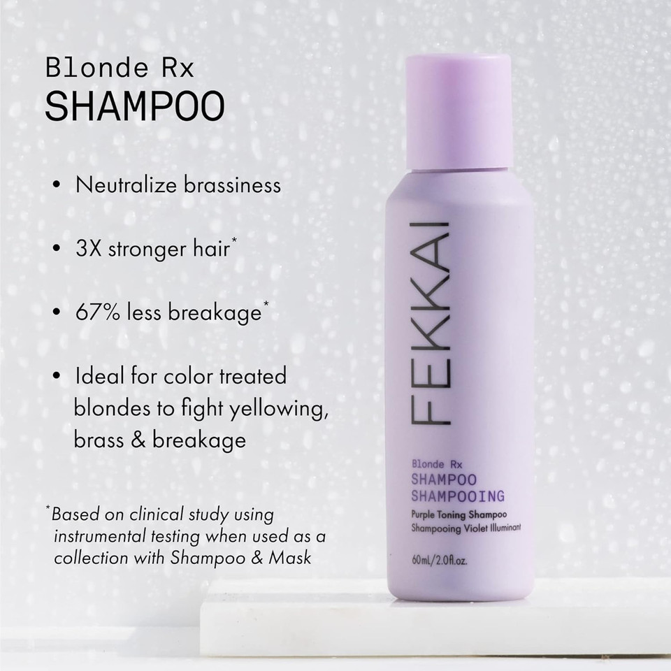 Fekkai Blonde Rx Purple Shampoo - 2 Oz - Leaves Hair 3X Stronger With 67% Less Breakage - Free Of Sulfates, Parabens, Phthalates - Vegan, Cruelty-Free