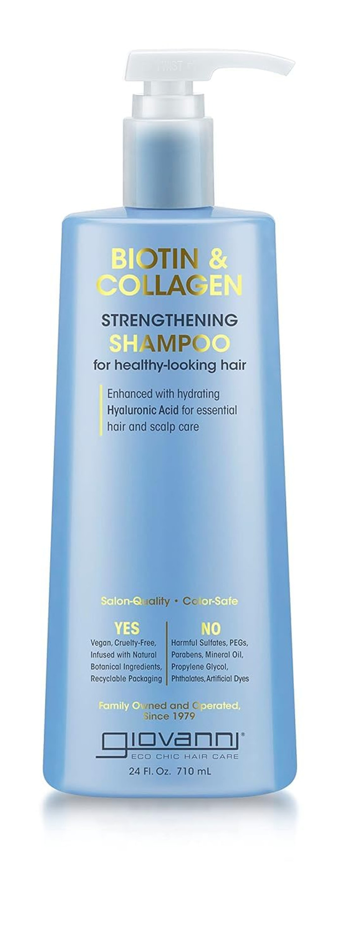 Giovanni Biotin & Collagen Shampoo - Strengthening Shampoo, Vegan, Cruelty-Free, Infused With Natural Botanical Ingredients, Salon-Quality, Color-Safe, For Healthy-Looking Hair - 24 Oz