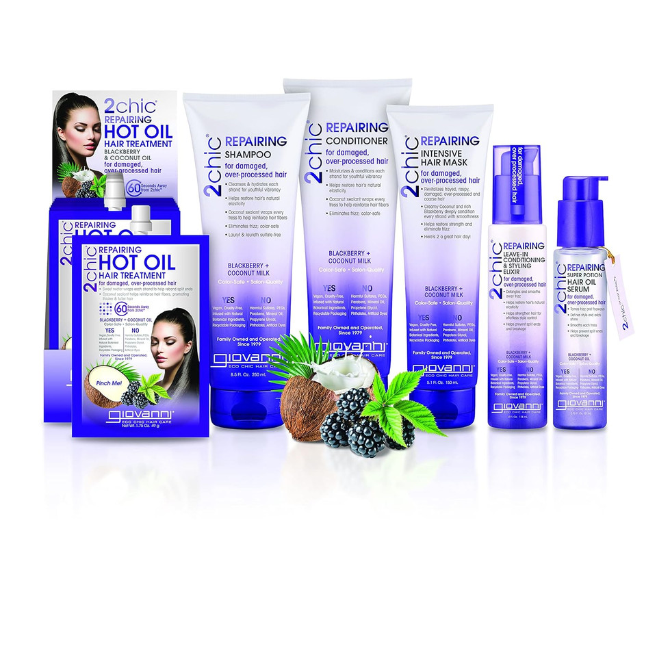 Giovanni Color Safe 2Chic Repairing Conditioner Is 100% Color-Safe And Nourishes Hair With A Proprietary Blend Of Vitamins, Antioxidants, And Omega Fatty Acids Without Stripping Color - 24 Oz