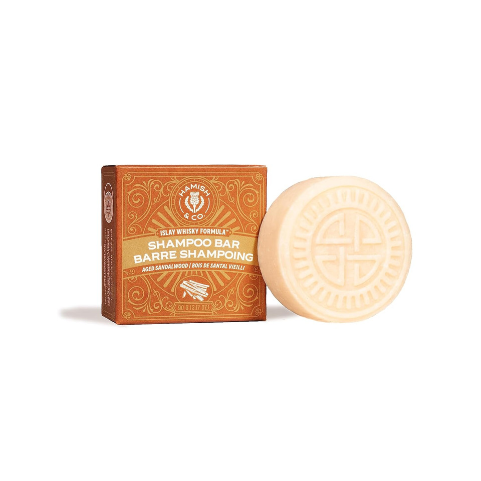Hamish & Co. Shampoo Bar - Citron & Ginger - Shampoo For Men - Handcrafted With Scottish Islay And Whiskey Infused - Made From Natural Ingredients - Sulfate, Paraben, Cruelty, And Plastic-Free